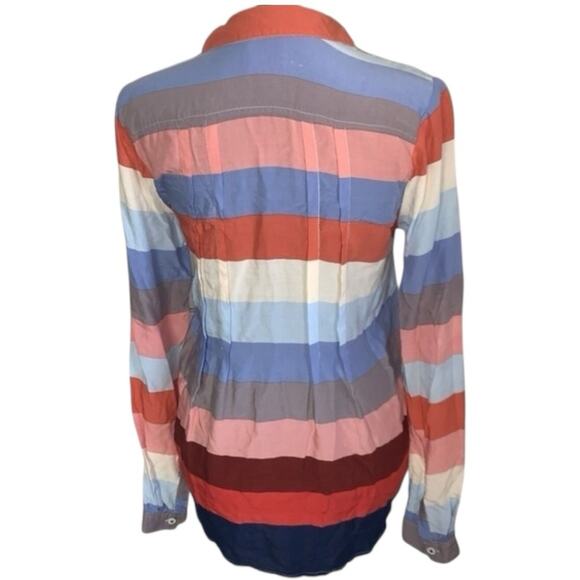 Anthropologie x Maeve Wynwood Button down Stripe Multicolor Oversized USA 14 - Picture 4 of 8